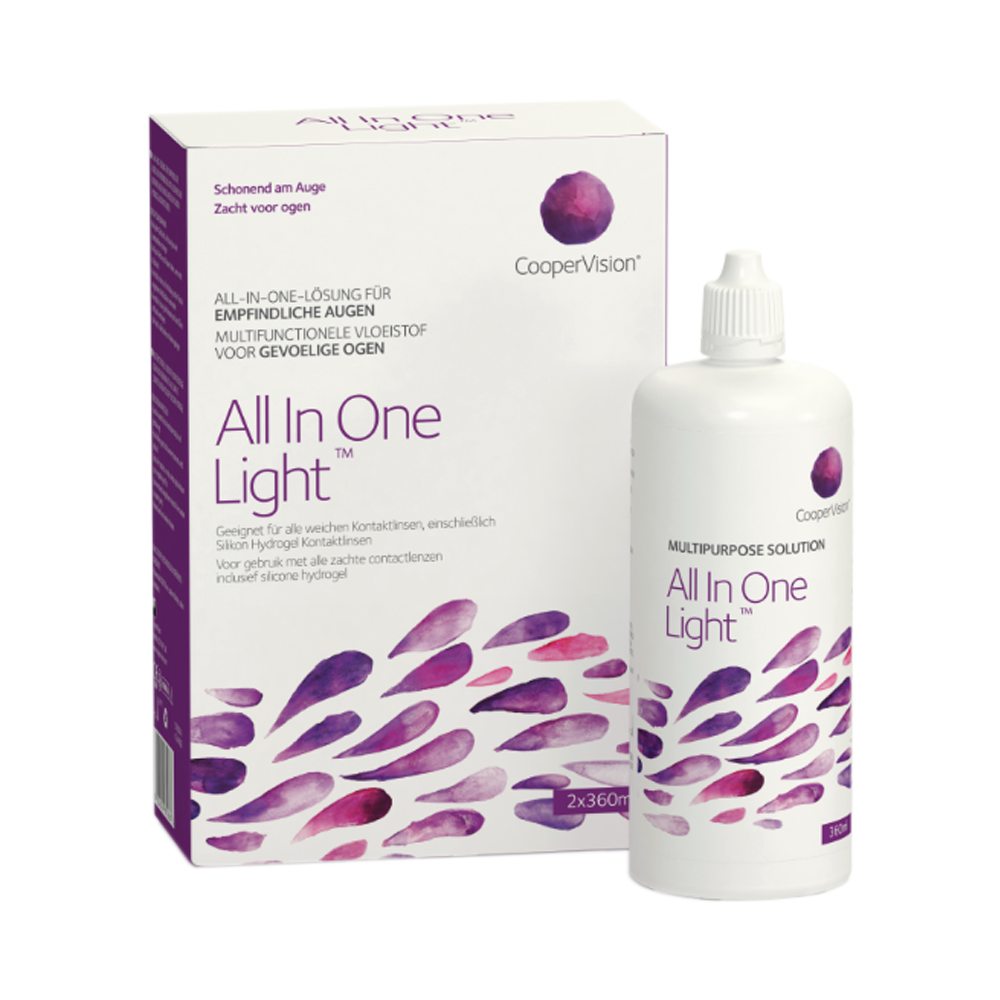 All-In-One Light - 2 x 360ml + contenitore per lenti
