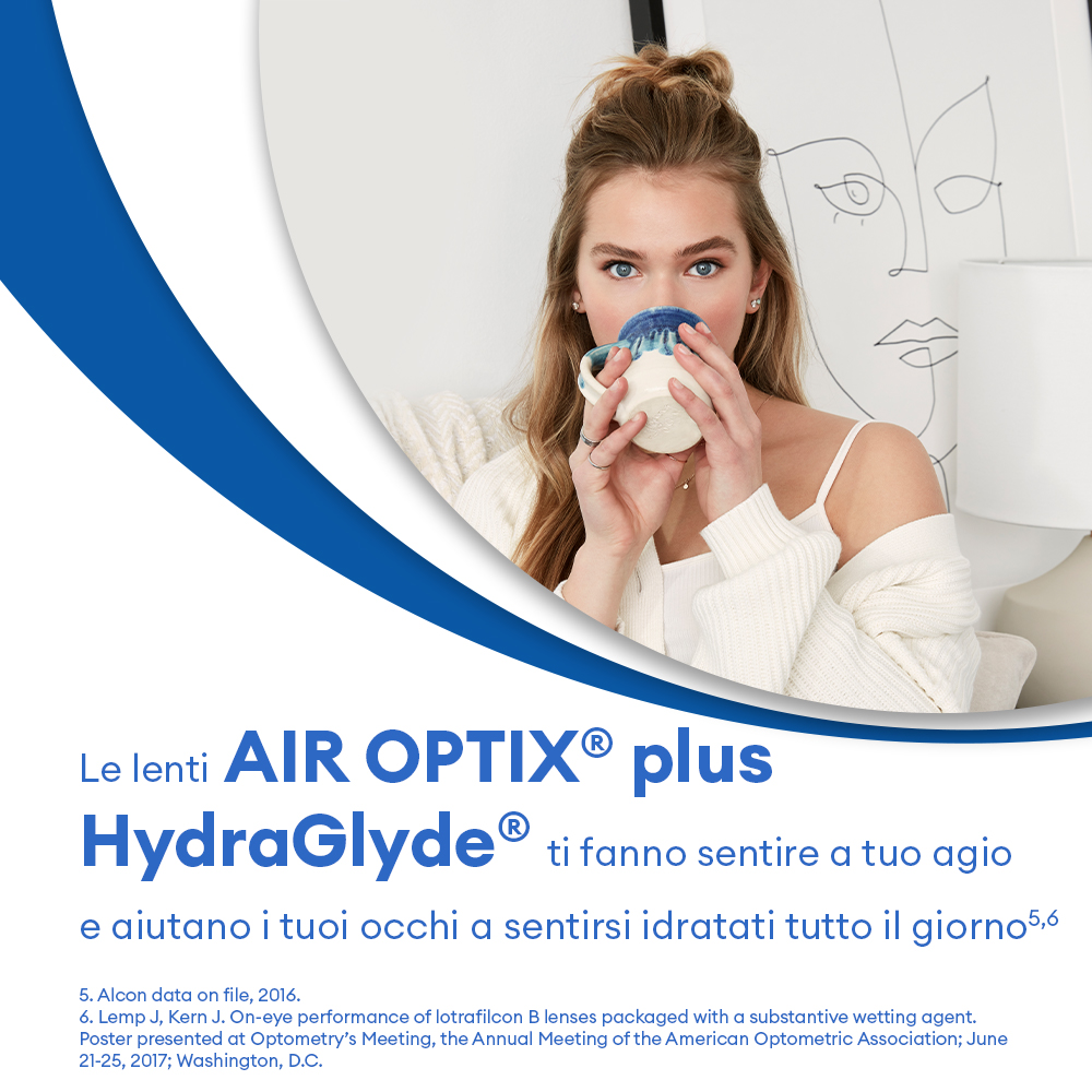 AIR OPTIX plus HydraGlyde - 6 lenti mensili - marketing