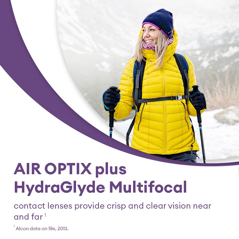 AIR OPTIX plus HydraGlyde Multifocal - 6 monthly lenses - marketing