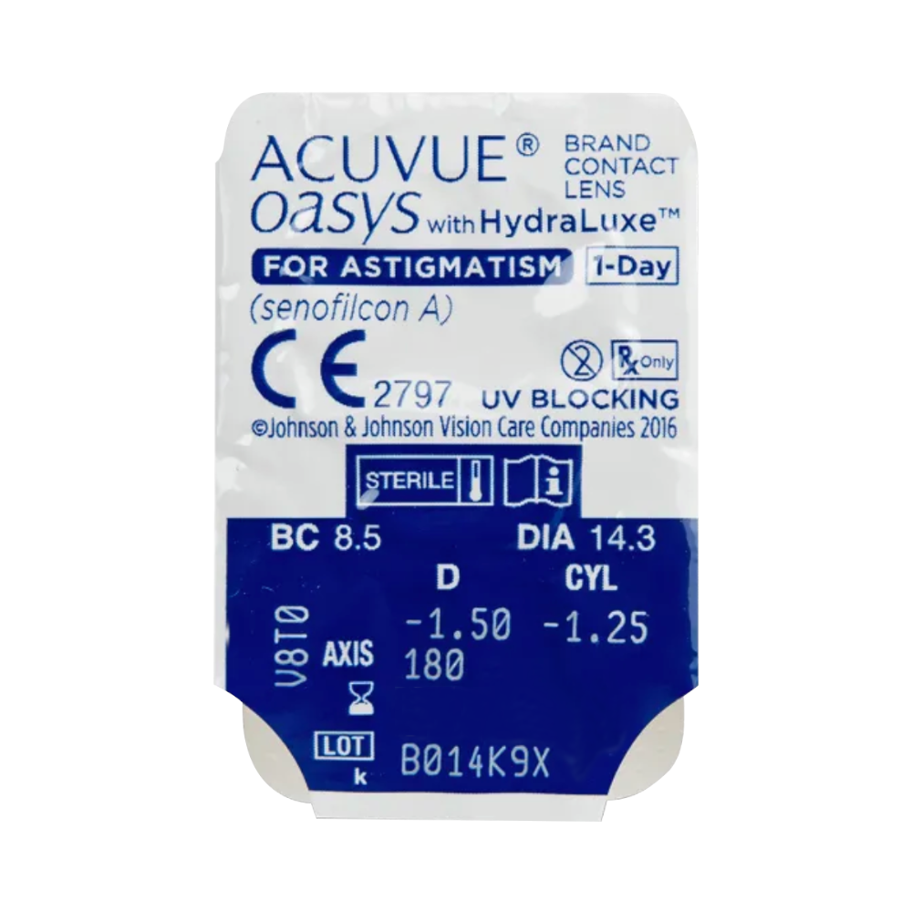 ACUVUE OASYS 1-Day with HydraLuxe for ASTIGMATISM - 5  sample lenses