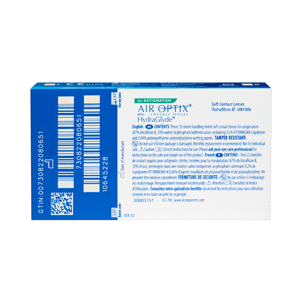 AIR OPTIX Plus HydraGlyde for Astigmatism - 1 Probelinse