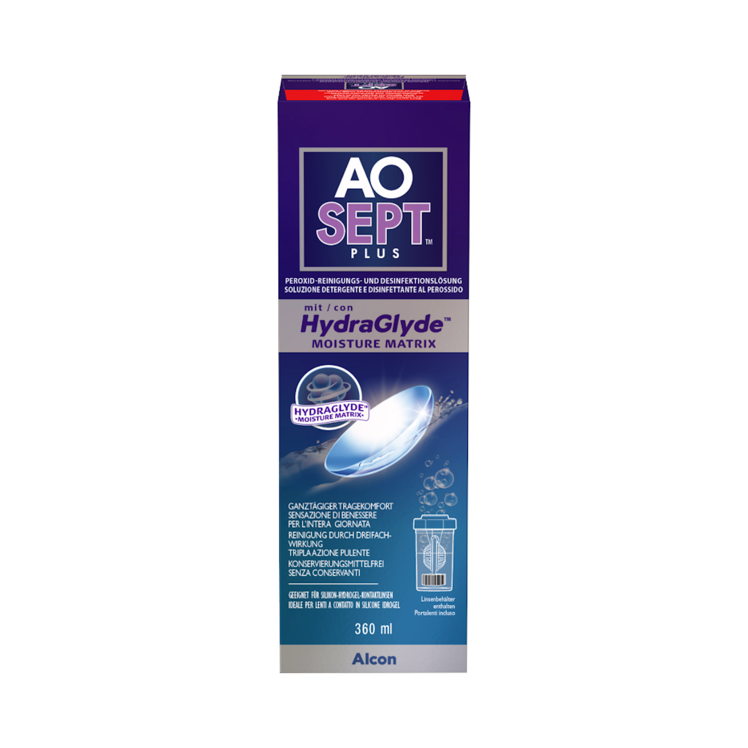 AOSEPT PLUS mit HydraGlyde - 360ml + lenzendoosje