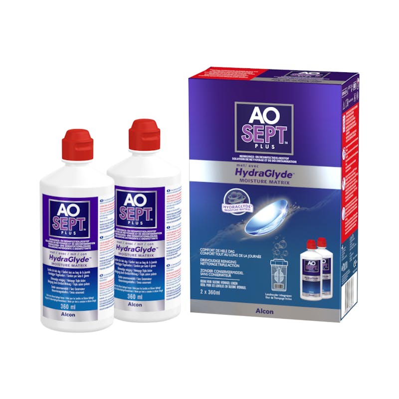 AOSEPT PLUS mit HydraGlyde - 2 x 360ml + lenzendoosje