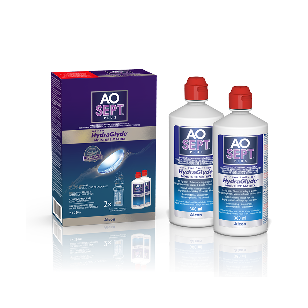 AOSEPT PLUS with HydraGlyde - 2x360ml + 2 Behälter