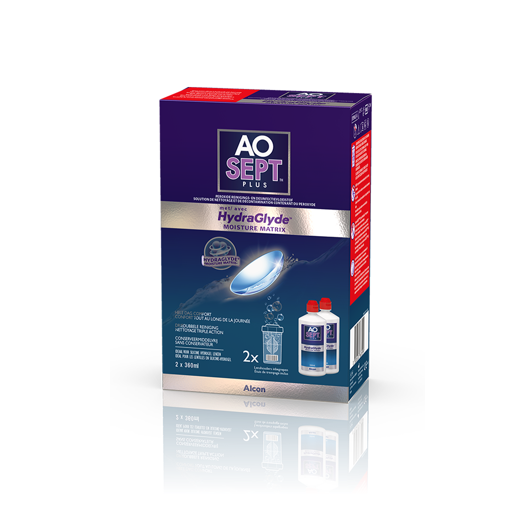 AOSEPT PLUS with HydraGlyde - 2x360ml + 2 Behälter