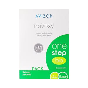 Avizor Novoxy One Step Bioindicateur - 2x350ml + 90 comprimés + étui pour lentilles