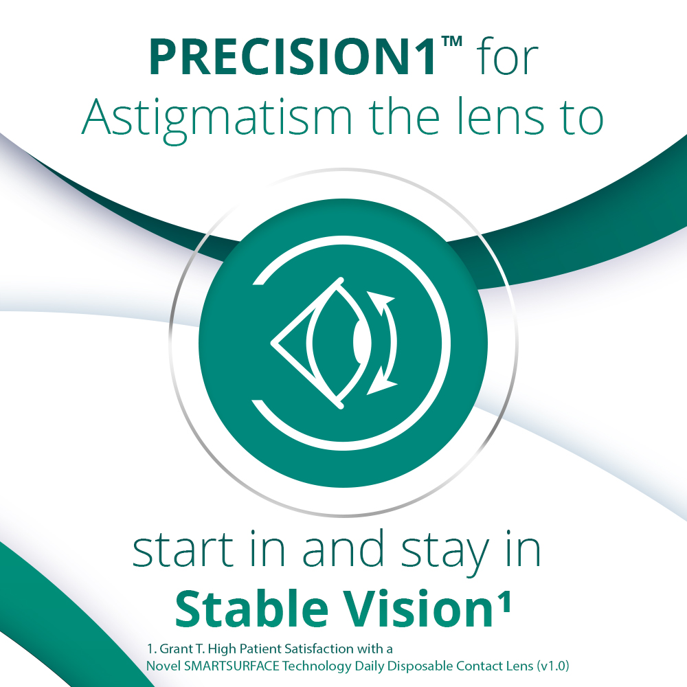 PRECISION1 for Astigmatism - 90 daily lenses - marketing