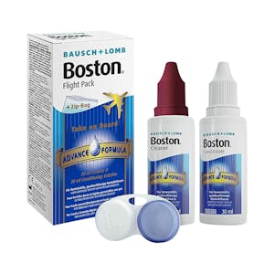 Boston Flight Pack - 1x30ml detergente + 1x30ml  solution de conservation + contenitore per lenti