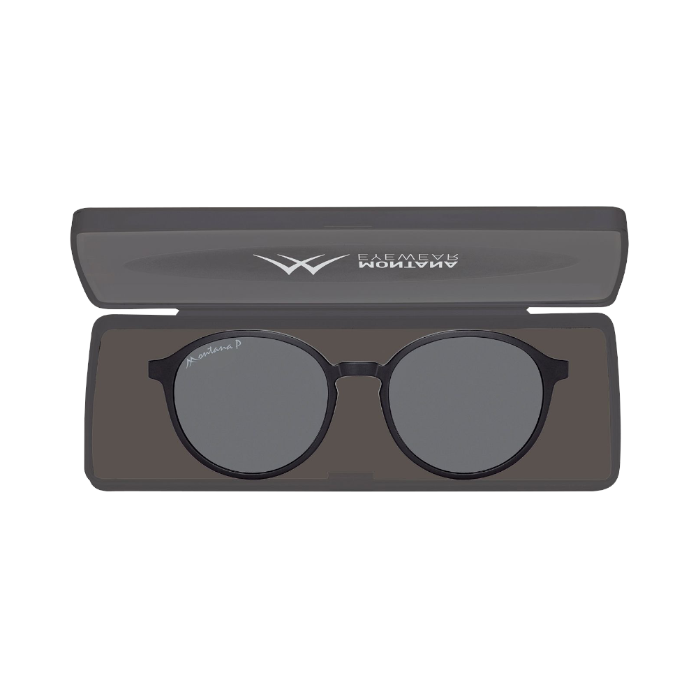 Montana Eyewear Magnetic Clip-on mit polarisierten Rauch-Solargläsern schwarz CLIP-MRC4-1