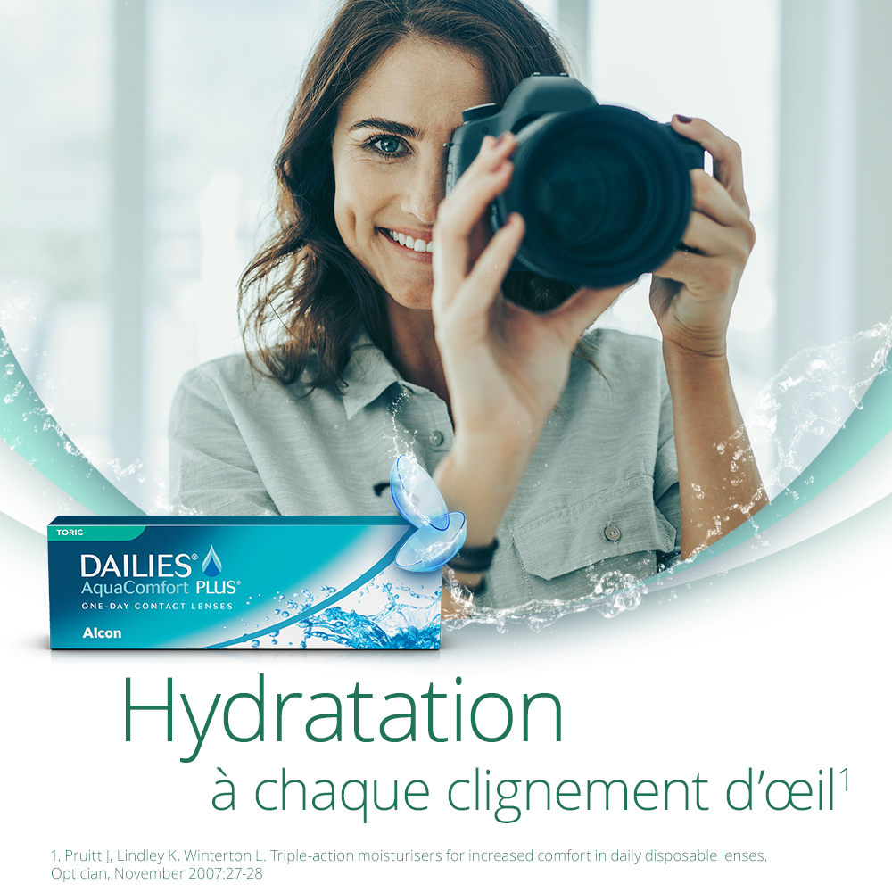 DAILIES AquaComfort PLUS Toric - 90 lentilles journalières - marketing