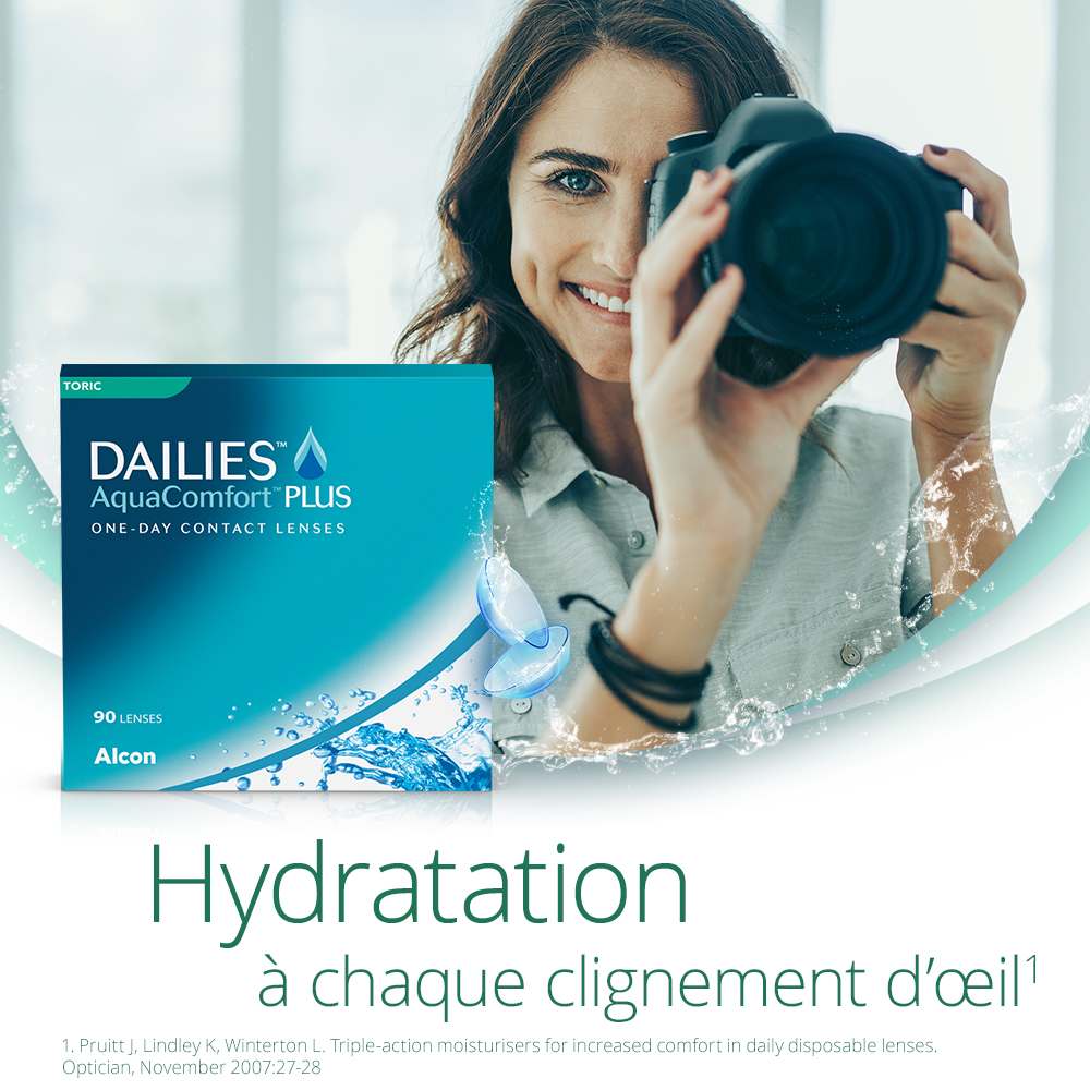 DAILIES AquaComfort PLUS Toric - 90 lentilles journalières - marketing