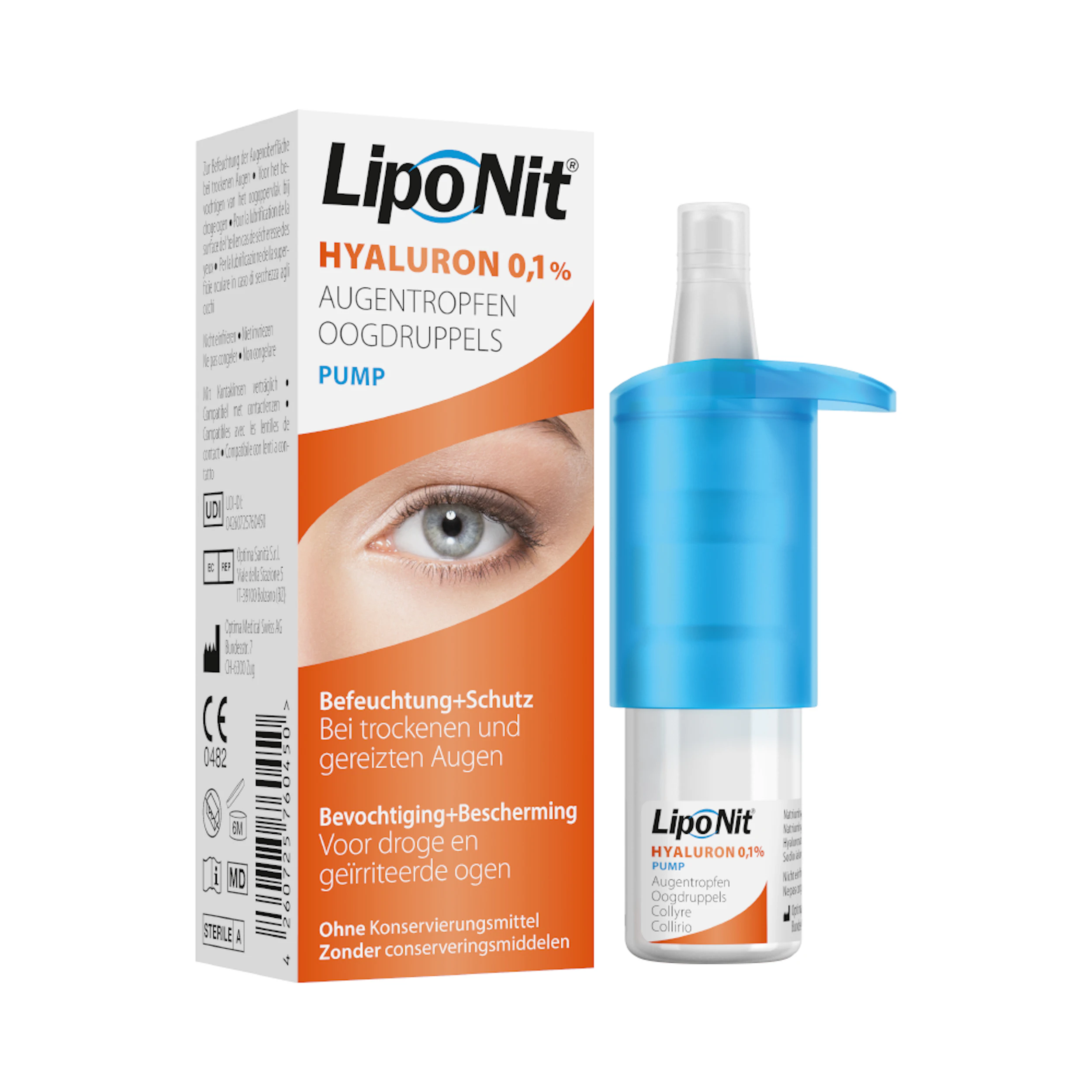 Lipo Nit Hyaluron eye drops 0.1% - 10ml pump dispenser