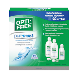 The product Opti-Free Puremoist - 2x300ml + 90ml + lens case is available on mrlens