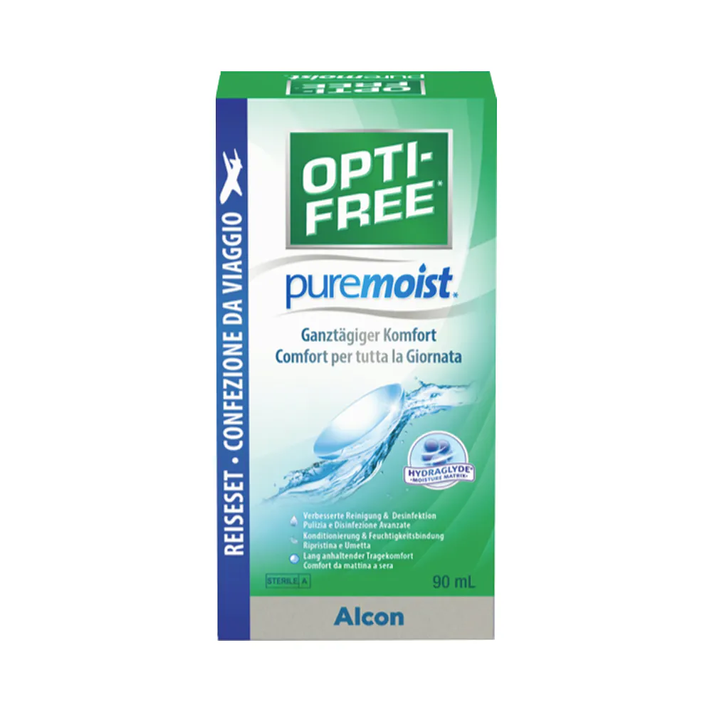Opti-Free PureMoist - 90ml + Behälter - Pflegemittel | Lensvision.at