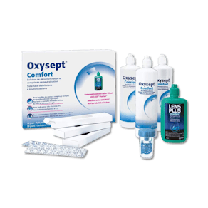 Oxysept Comfort B12 - 3x300ml + 90 Tabletten + 120ml Lens Plus + Behälter