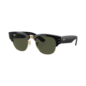 Ray-Ban MEGA CLUBMASTER RB0316S Schwarz auf Gold / Grün M