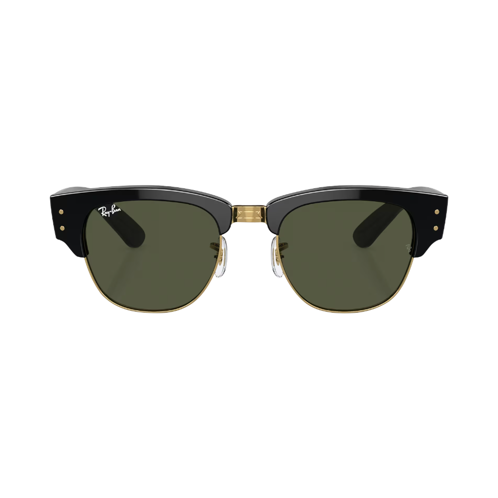 Ray-Ban MEGA CLUBMASTER RB0316S nero su oro / verde M