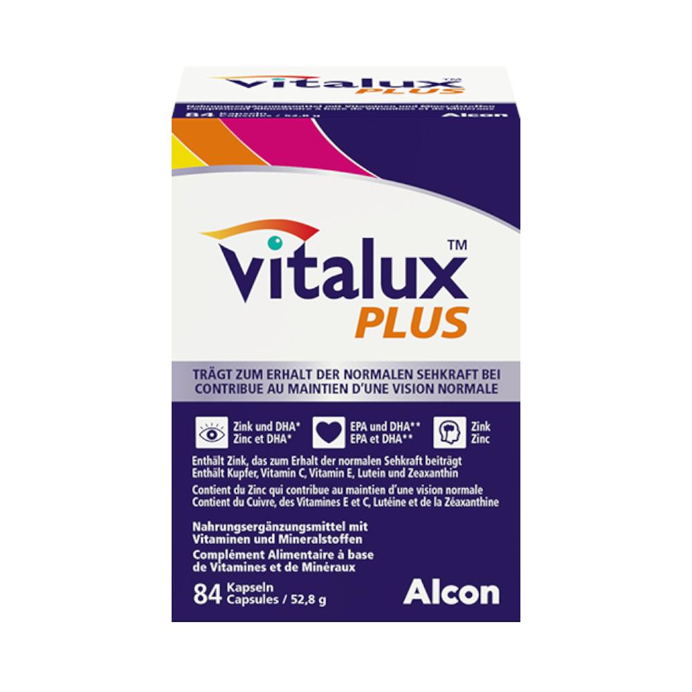 Vitalux Plus Omega-3 acidi grassi e luteina 84 capsule front