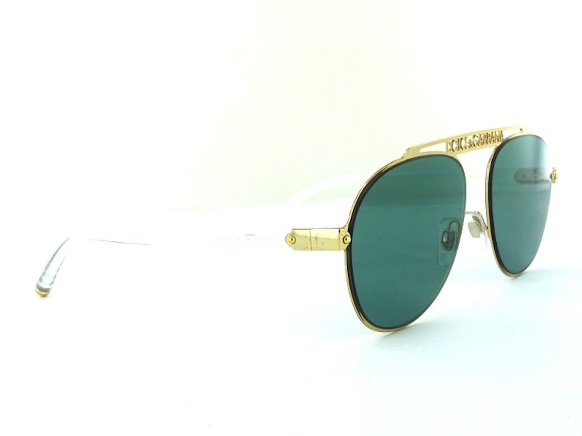 Dolce & Gabbana DG2235 Women's Aviator Sunglasses, Gold/Green