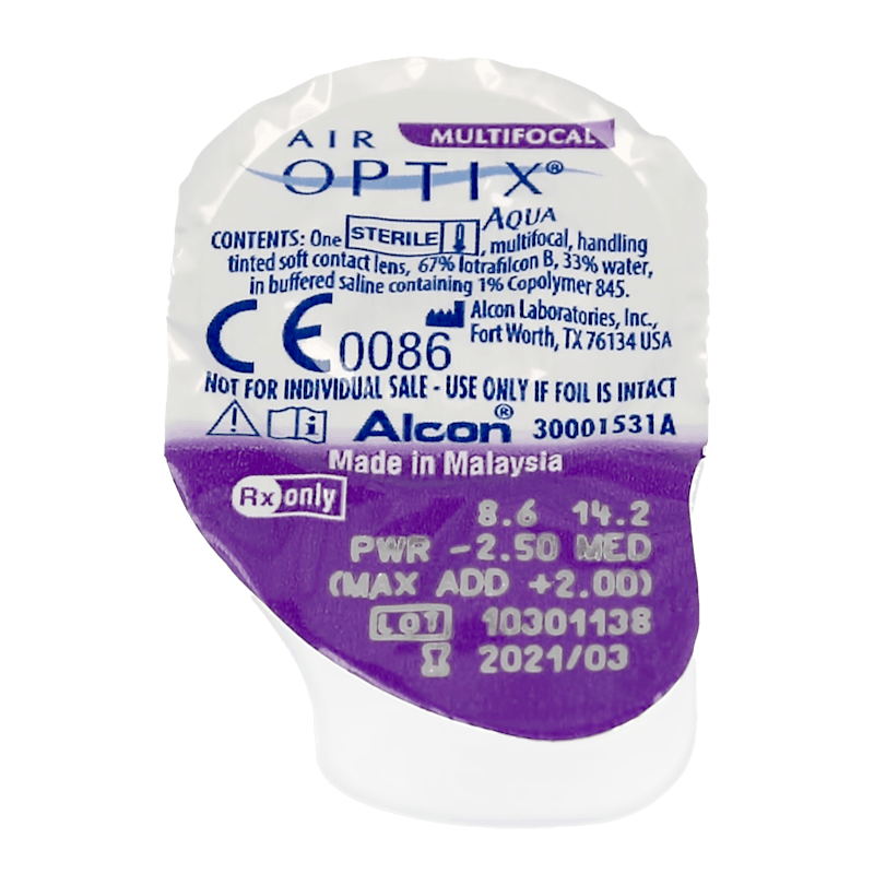 Air Optix AQUA Multifocal - 6 lentilles mensuelles