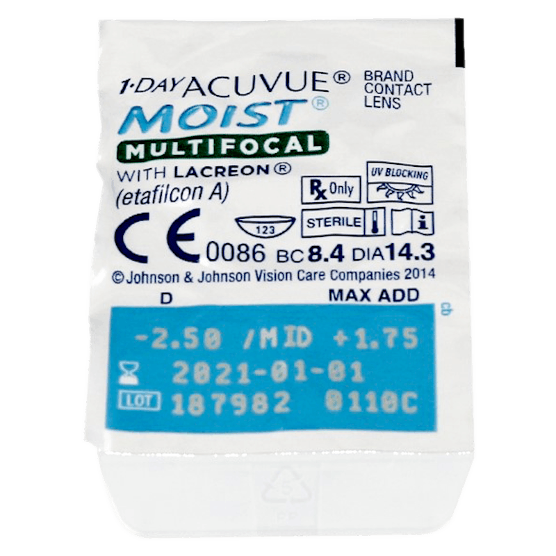 1-Day Acuvue Moist Multifocal - 90 Lentilles 
